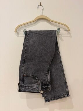 Abercrombie & Fitch Washed Black 90s Straight Mid-Rise Jeans